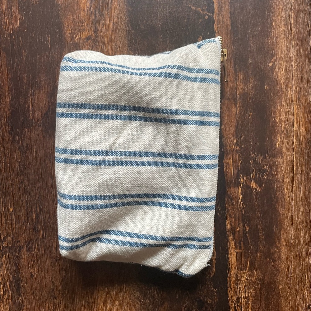 Striped Blue and White Pouch